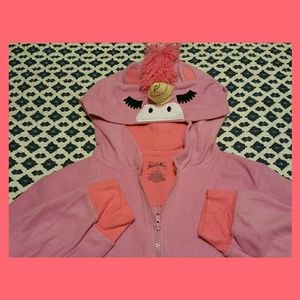 PINK UNICORN ONESIE NICK & NORA EUC SMALL